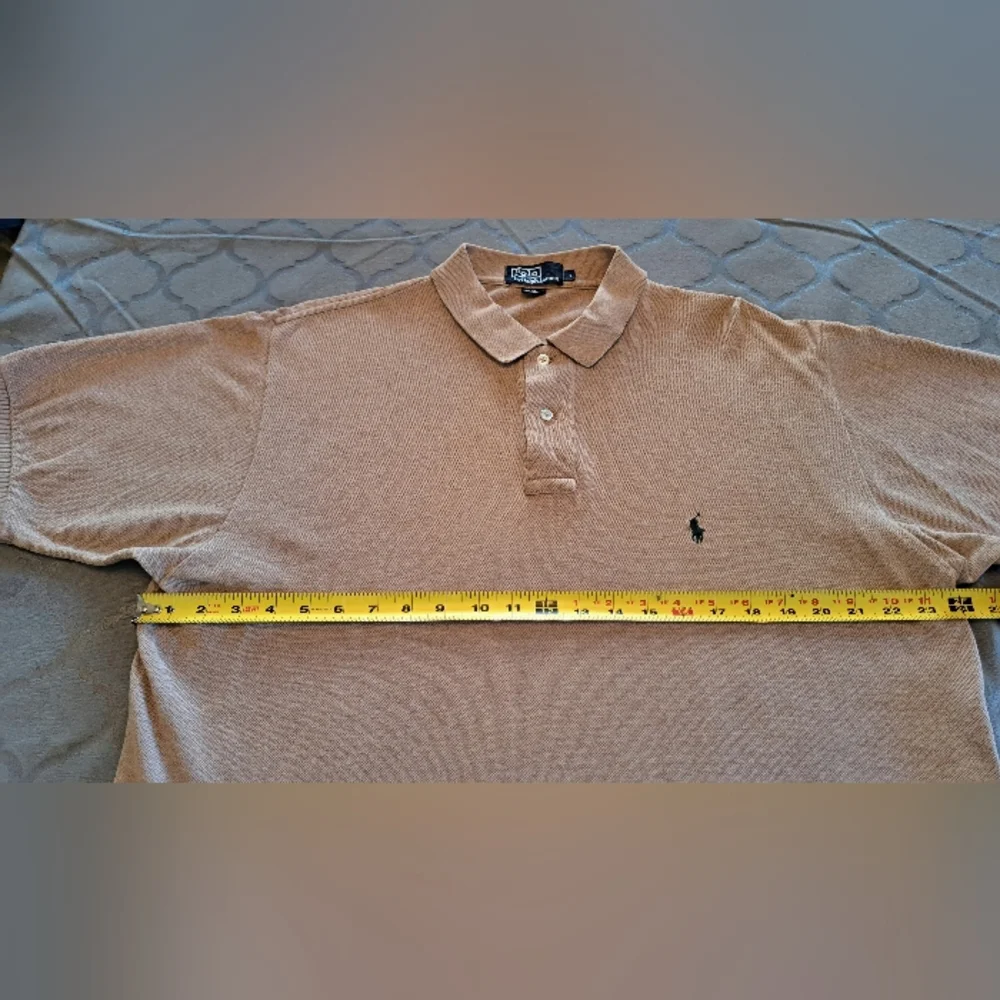 Ralph Lauren Light Brown Men's Large Short SL Polo Shirt Made In Bolivia